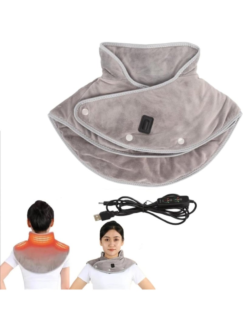 وسادة حرارية كهربائية كبيرة للرقبة والأكتاف والظهر - 3 مستويات حرارة قابلة للتعديل وتصميم مريح لتخفيف الإجهاد والاسترخاء الشامل للجسم - Image 1